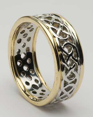 Gents Pierced Celtic Band with Trim WED178