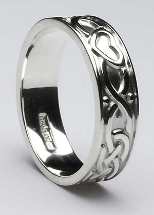 Ladies Two Heart Knot Closed Wedding Band WED274